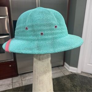 Teal Cooling Pith Sun Shade Tropical Helmet Pink Accents Sun Hat Drench